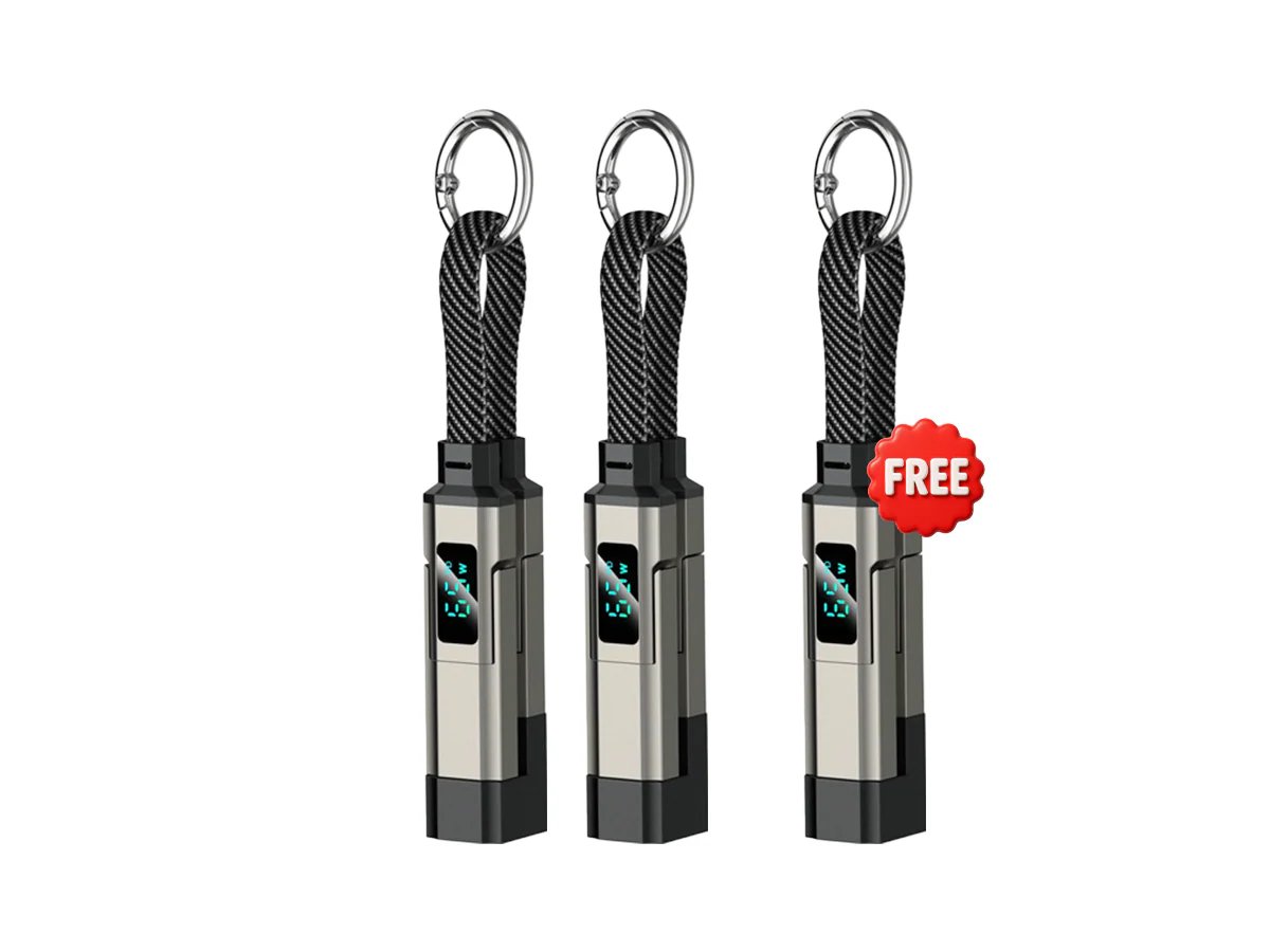 üî•Limited Time SALE 40% OFFüî•4-in-1 Digital Display Keychain Charging Cable
