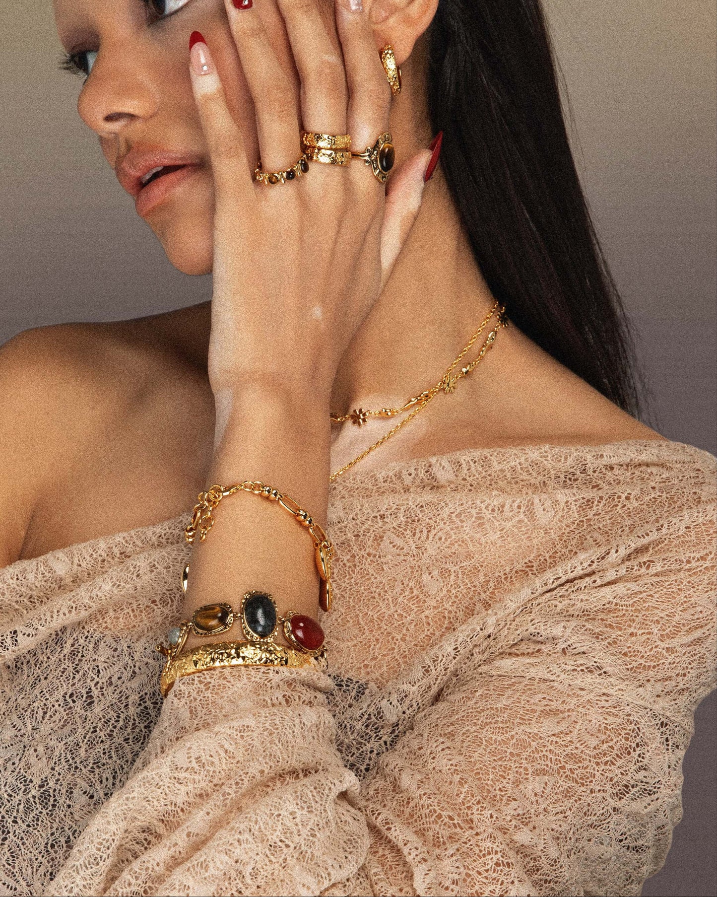 Athena Bracelet and Band Ring Set