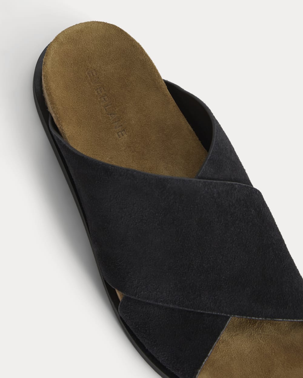 The Suede Crossover Sandal | Black