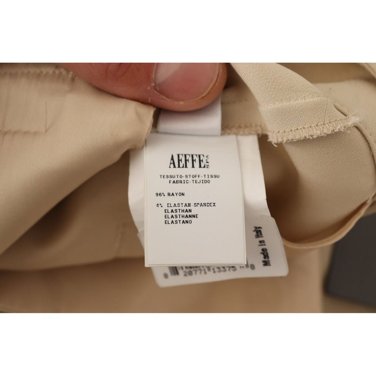 Alberta Ferretti Beige Viscose High Waist Flared Dress Trouser Pants