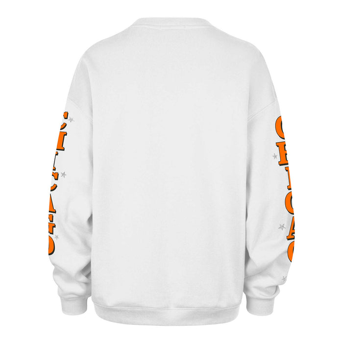 Chicago Bears 47 Brand Women's Historic White Wash Thunderous Oversized Crewneck Sweatshirt