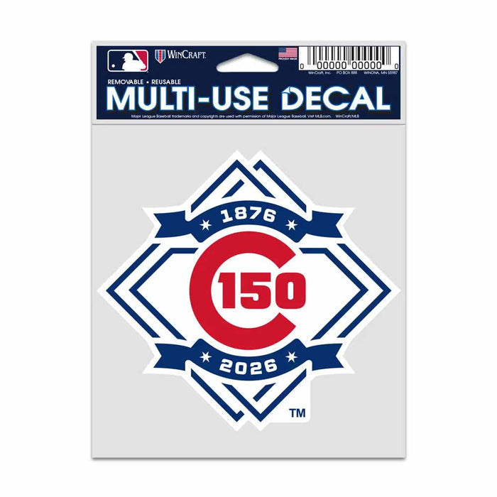 Chicago Cubs 150 Year 3.25" x 3.5" Fan Decal