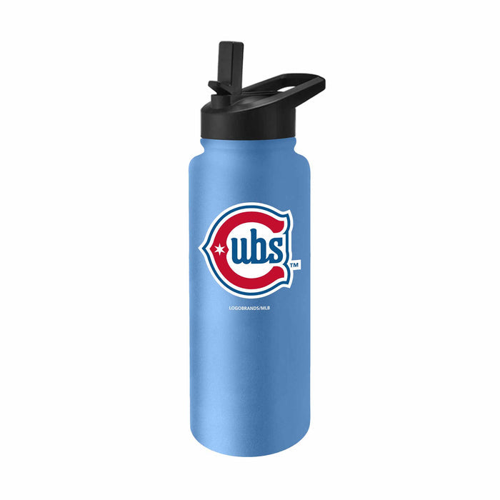 Chicago Cubs 34oz Baby Blue Alt 2 Rock Bear Logo Quencher Bottle