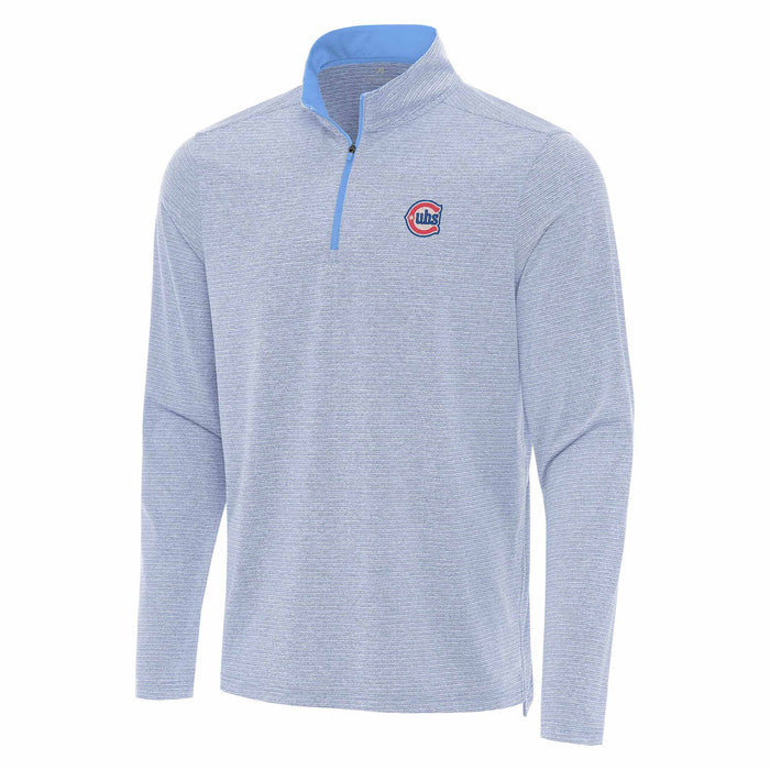 Chicago Cubs Antigua Columbia Blues Alternate Changeover Quarter Zip Shirt
