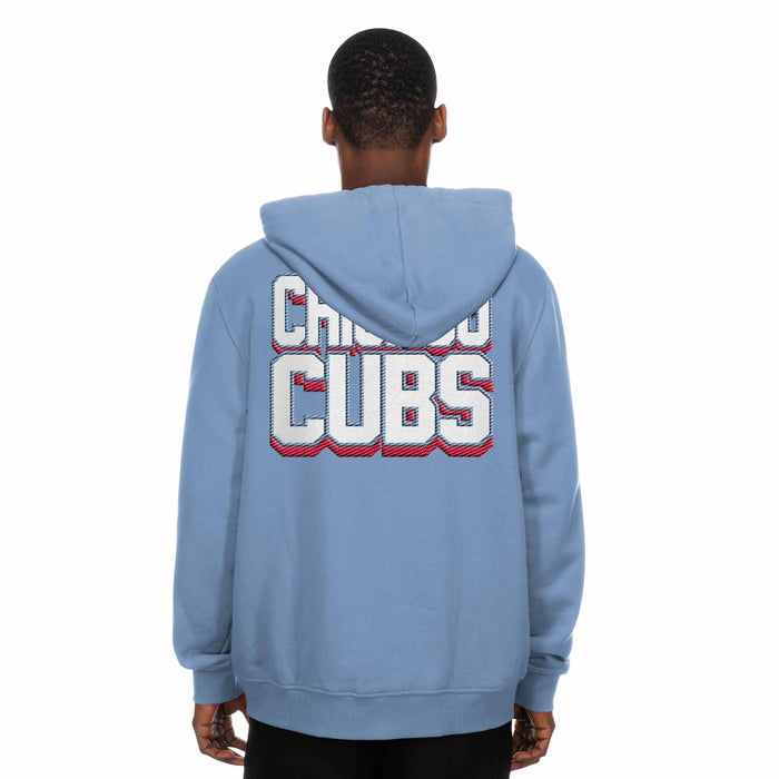 Chicago Cubs New Era Blues Alternate Two Sided Full Zip Hooded Sweatshirt
