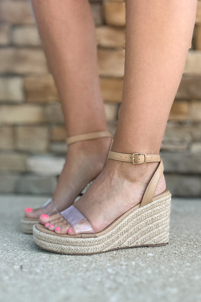 Clear Wrap Wedge - Natural - B Social Boutique