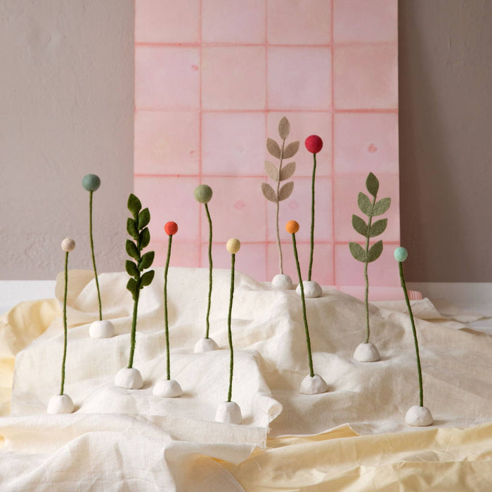 Felt Leaf Branch- Sharp Green