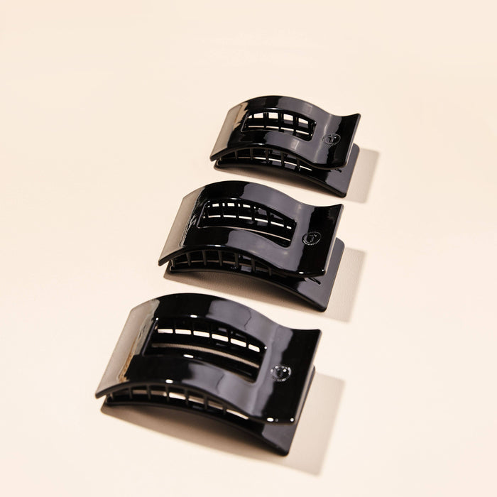 Flat Rectangle Hair Clip | Large | Jet Black - B Social Boutique