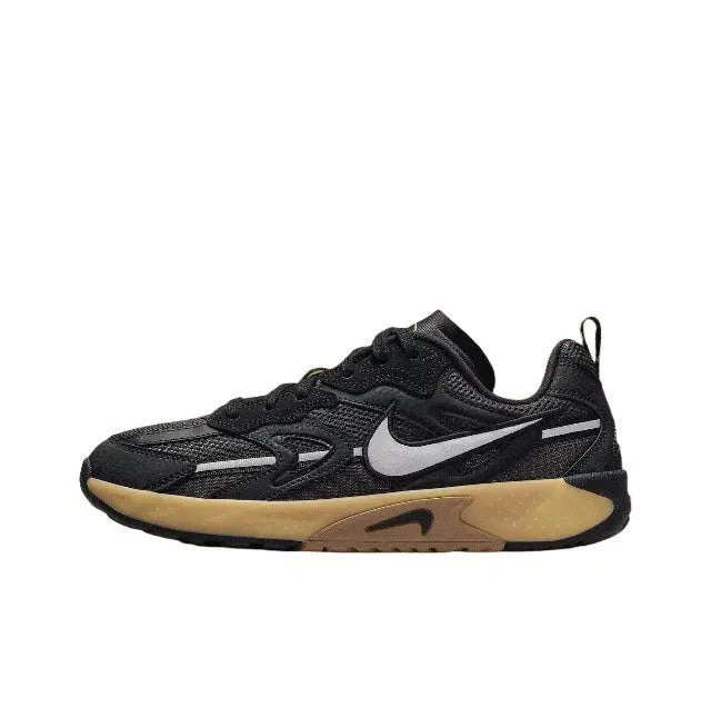 Nike Jam low-top sneakers, black with white swoosh and tan gum outsole