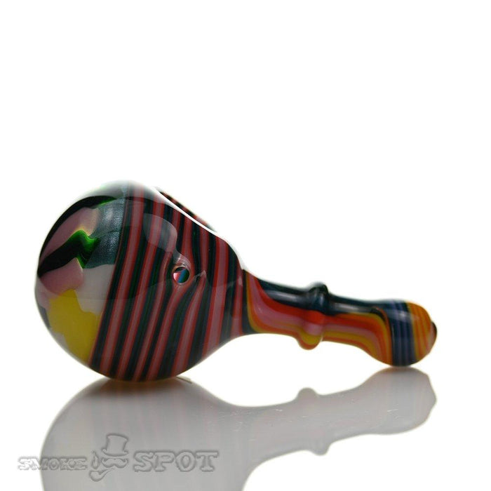 Pobz Multi Color Spoon Handpipe full product view - Smoke Spot Smoke Shop