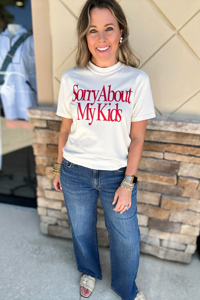 Sorry About My Kids Tee: Cream - B Social Boutique