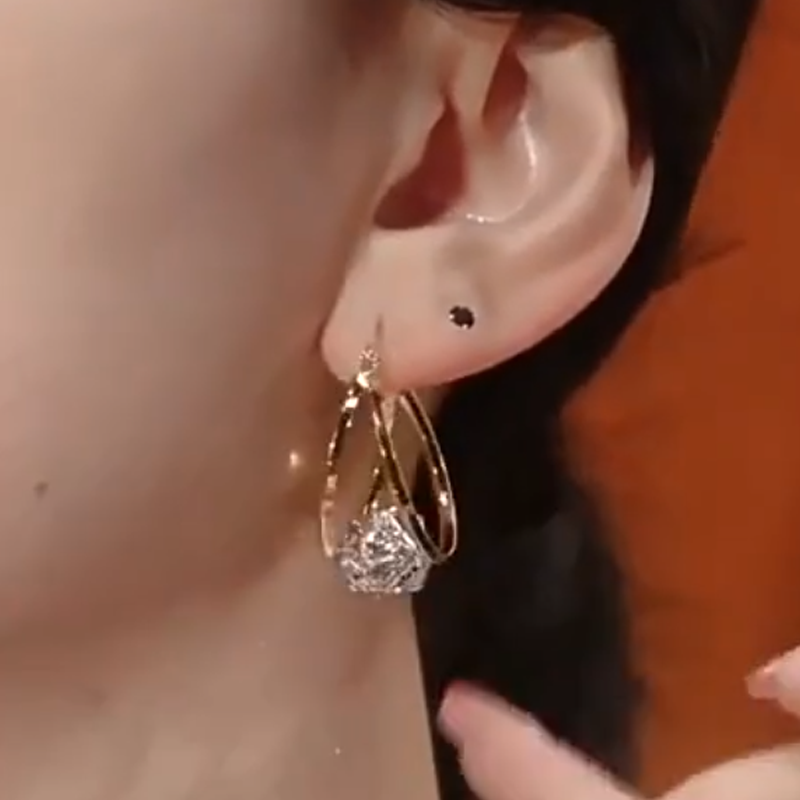 üíñüëçDouble Hoop Sparkling Zirconia Ball Earrings