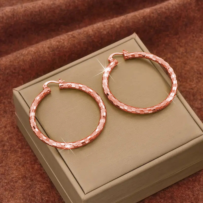 üéâ BUY 1 GET 1 FREE üéÅ Women's Minimalist Textured Hoop Earrings ‚Äì Diamond-Cut, Snap Closure, Everyday Glow ‚ú®
