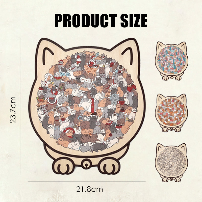 Adorable Cat-Shaped Wooden Jigsaw Puzzle üß©üê±