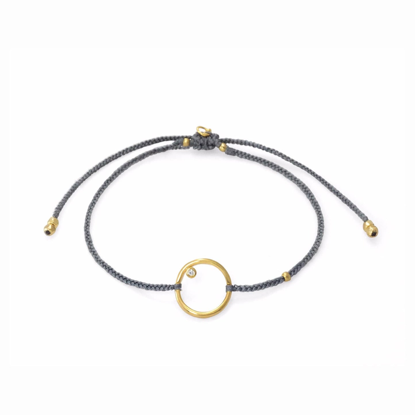 Open Circle Braided Charm Bracelet