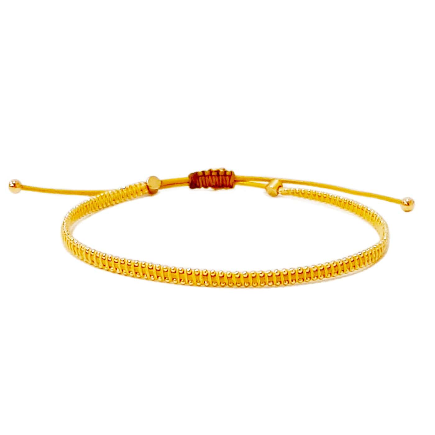 Silk Cord Bracelet with Gold Beaded Detail
