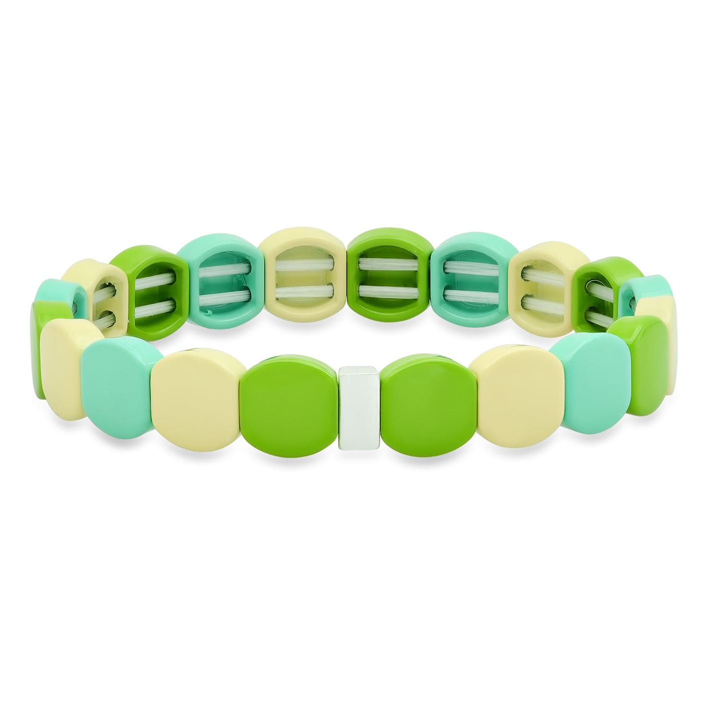 Round Green Alloy Beaded Bracelet