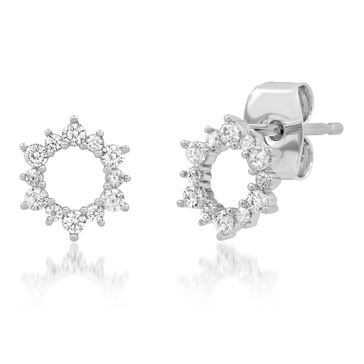CZ Open Circle Stud Earrings