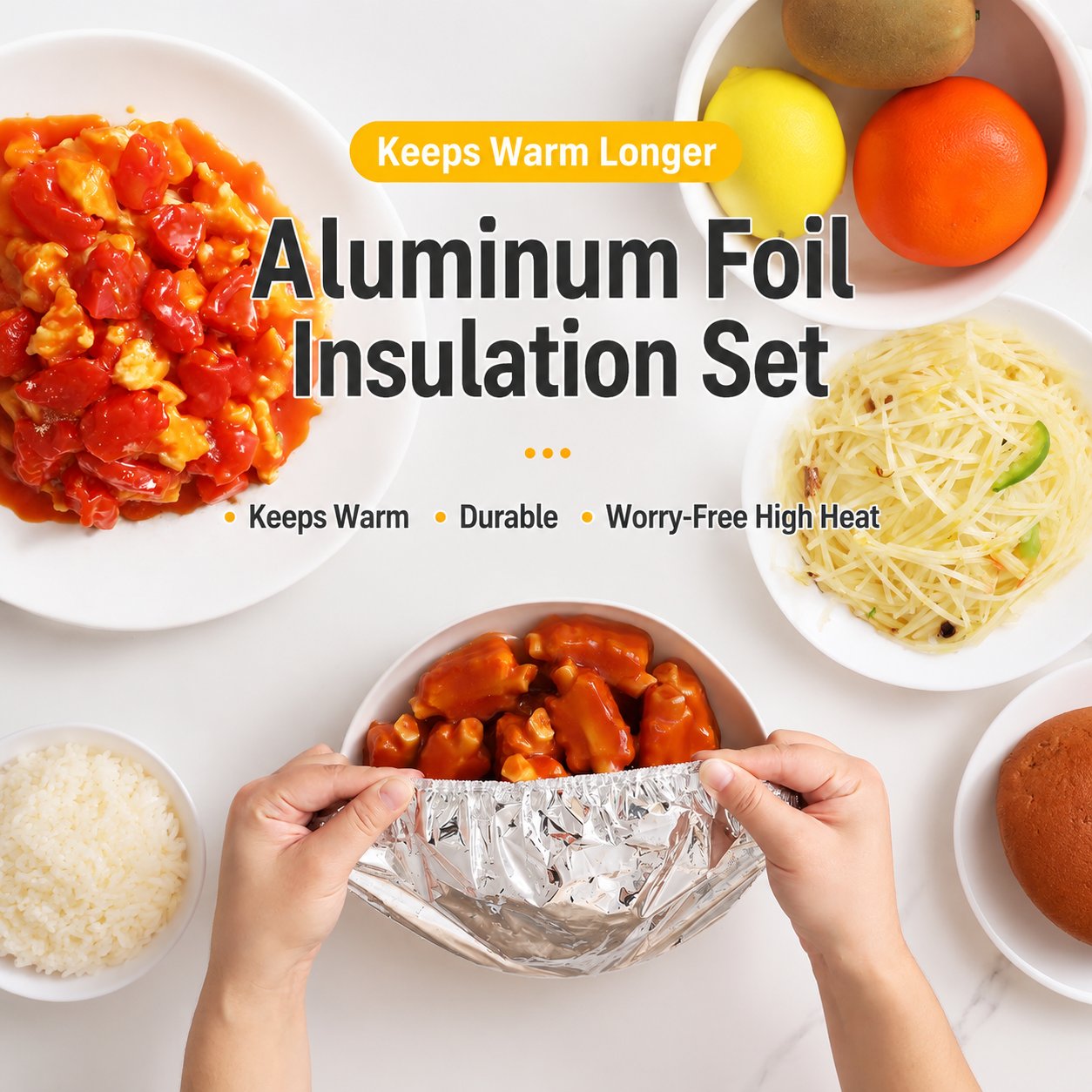 üçΩÔ∏èReusable Aluminum Foil Thermal Food Cover ‚Äî Heat-Retaining, Washable & Freshness-Preserving Kitchen Essential