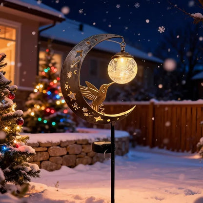 üåô‚ú®Hummingbird Moon Solar Garden Stake Light