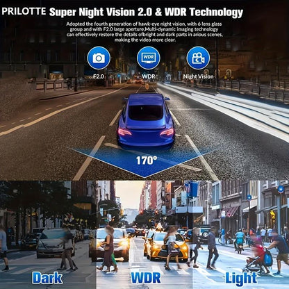 Dailyardtool¬Æ HD 1080P Dashcam with Three Lenses, Loop Recording and 3.5-inch IPS Screen