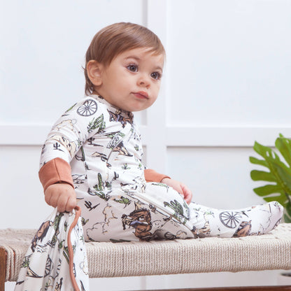 Baby Boy's On The Range Bamboo Zipper Romper