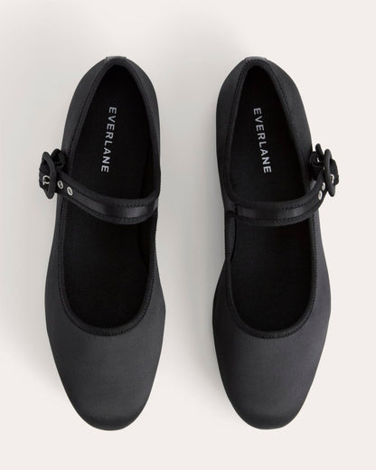 The Day Buckle Mary Jane | Black Satin