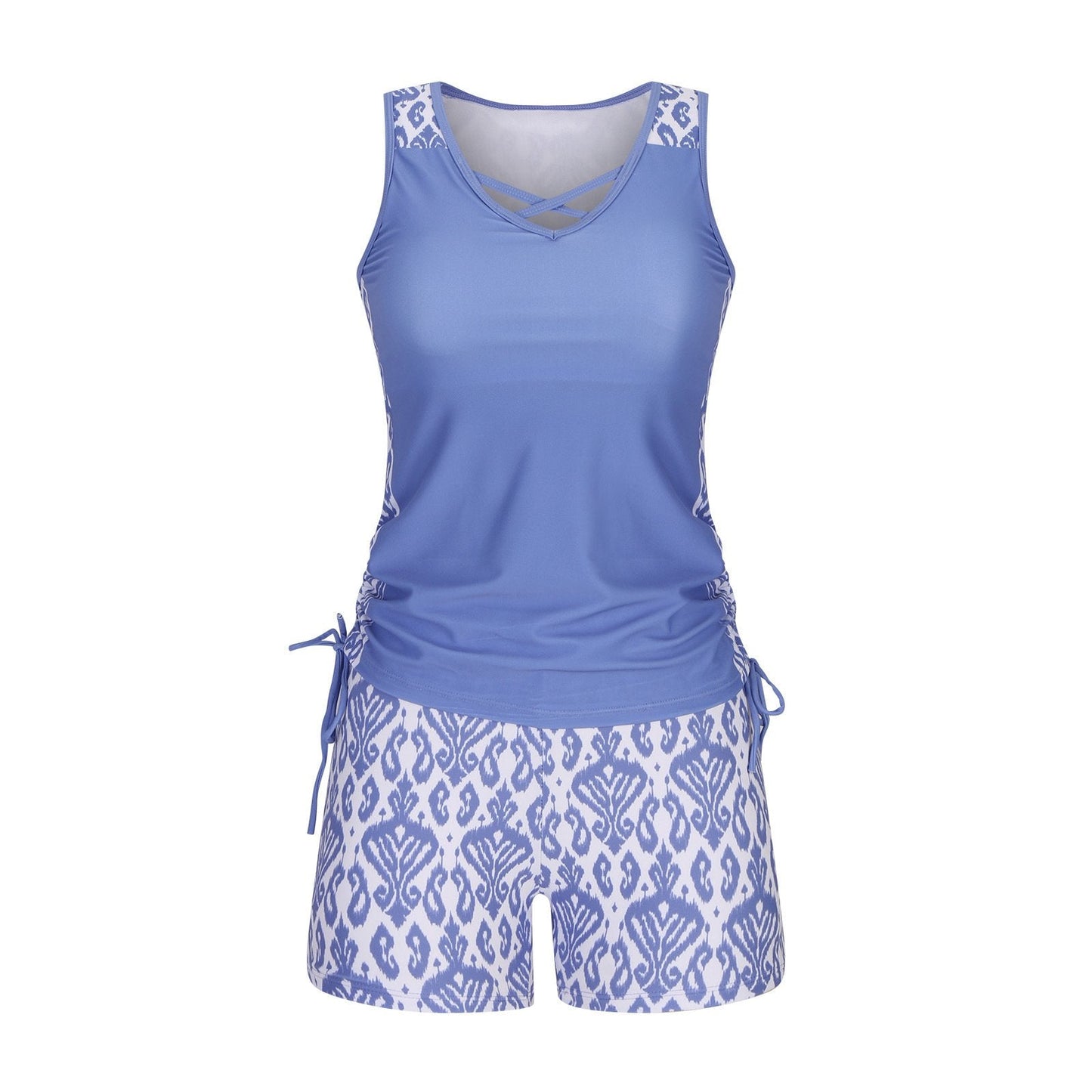 Women's Tummy Control Tankini Set with Built-In Bra ‚Äì Flattering Boho Swimwear with Shortsüíù