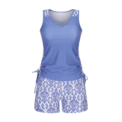 Women's Tummy Control Tankini Set with Built-In Bra ‚Äì Flattering Boho Swimwear with Shortsüíù