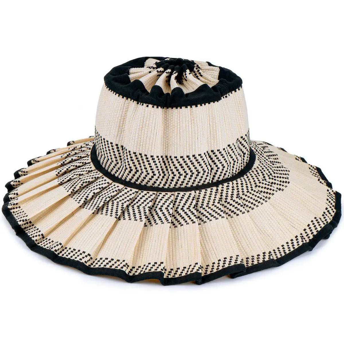 Handmade Foldable Straw Sun Hat for Women ‚Äì UPF 50+ Wide Brim Pleated Beach Hat with Ponytail Opening & Packable Roll-Up Design