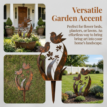 ü¶ãü¶ã2026 Mother's Day Gifts 50% Off--üíñüéÅBird & Wildflower Metal Garden Stake