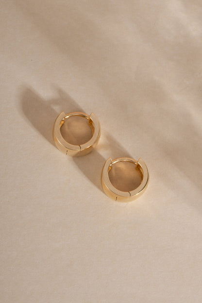 14K Solid Gold 6mm Chunky Hoops