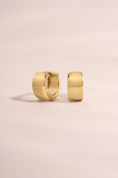 14K Solid Gold 6mm Chunky Hoops