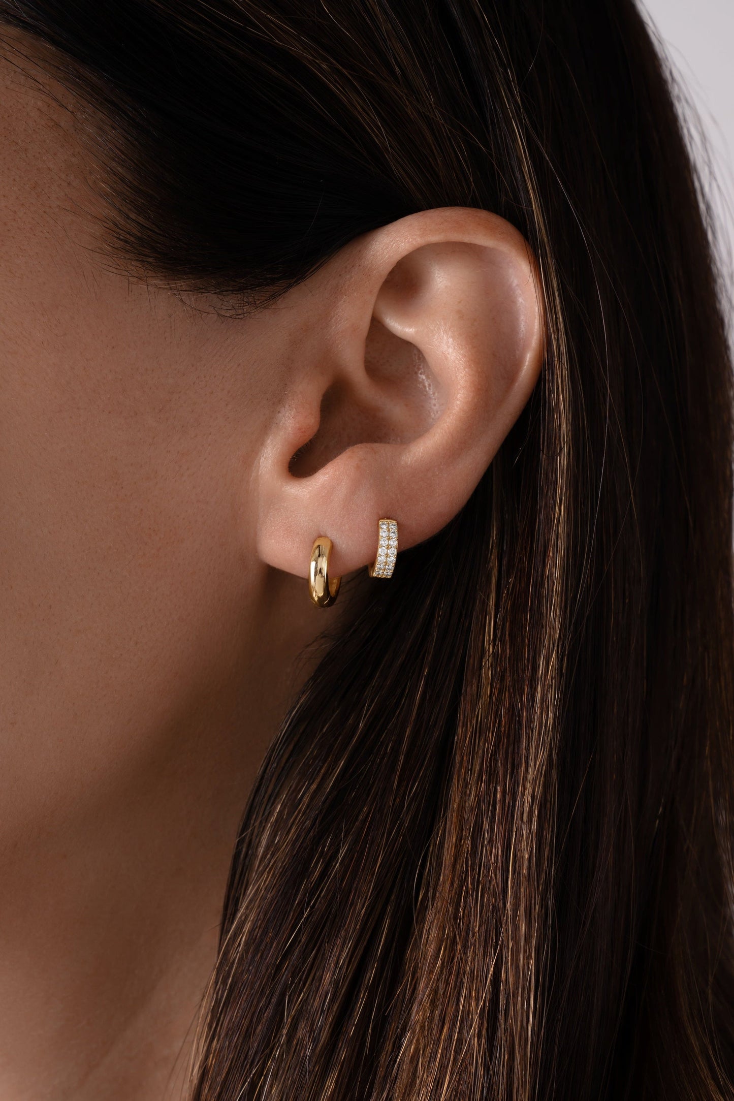 14K Solid Gold Chunky Huggies