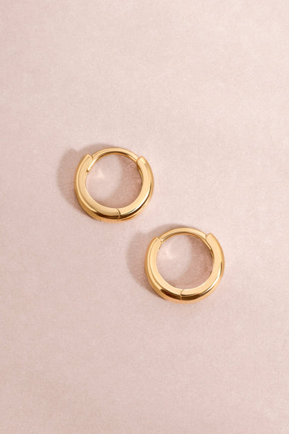 14K Solid Gold Chunky Huggies