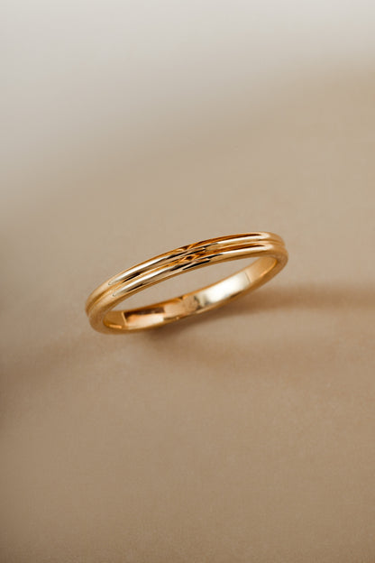 14K Solid Gold Double Band Ring