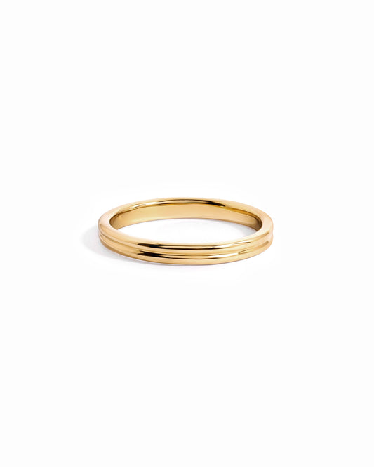 14K Solid Gold Double Band Ring