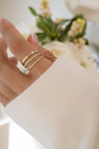 14K Solid Gold Double Band Ring
