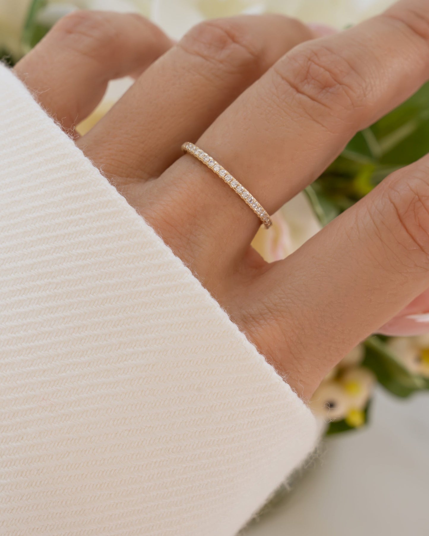 14K Solid Gold Lab-Grown Diamond Eternity Ring