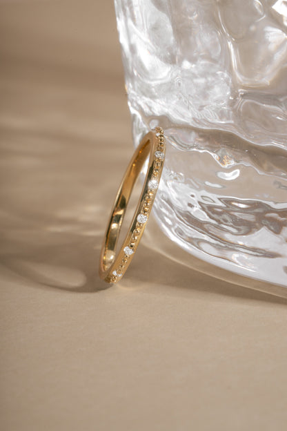14K Solid Gold Lab Grown Diamond Mia Stacking Ring