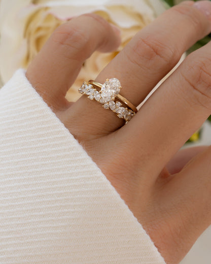 14K Solid Gold Oval Solitaire Lab Grown Diamond Ring