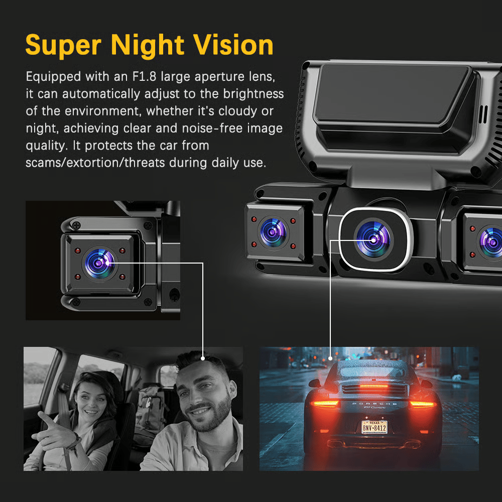 Dailyardtool¬Æ 360¬∞ Car DVR WiFi 4Channels Dash Cam Video Recorder