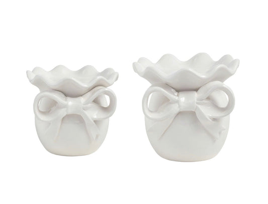 Bow pillar candle holder
