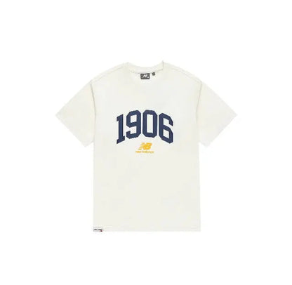 Short-sleeve T-shirt, white, "1906" front graphic with New Balance logo