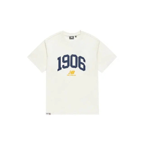 Short-sleeve T-shirt, white, "1906" front graphic with New Balance logo