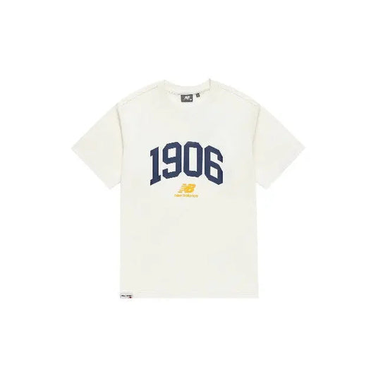 Short-sleeve T-shirt, white, "1906" front graphic with New Balance logo