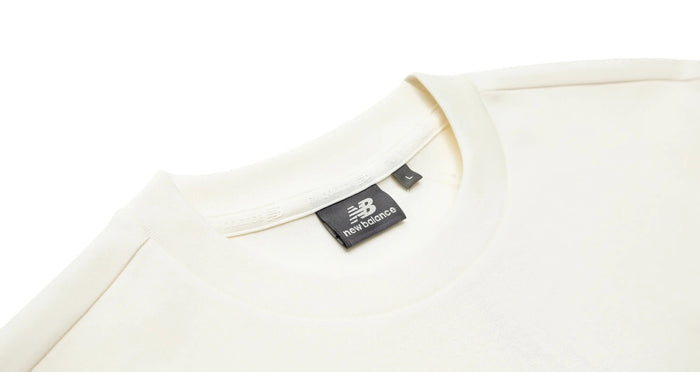 Short-sleeve T-shirt crew neck with inner New Balance tag, white