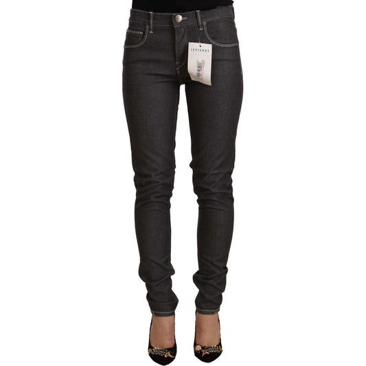 Acht Black Low Waist Skinny Denim Slim Fit Jeans