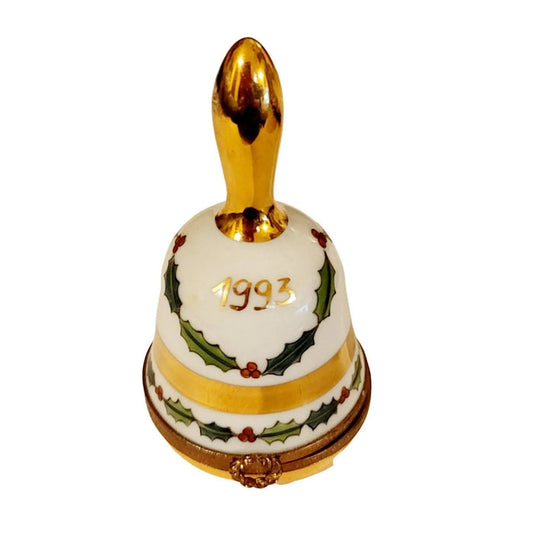 1993 Holiday Porcelain Bell Porcelain Limoges xmas theme French Trinket Box
