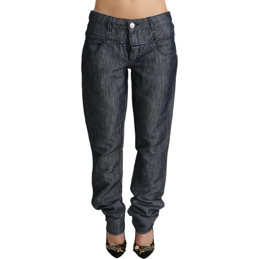 Acht Dark Gray Ramie Mid Wide Waist Straight Denim Jeans